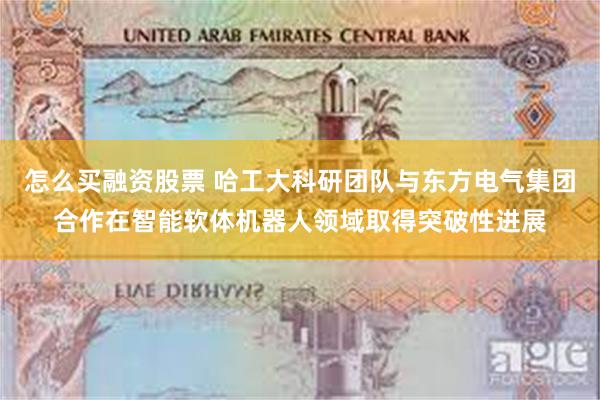 怎么买融资股票 哈工大科研团队与东方电气集团合作在智能软体机器人领域取得突破性进展