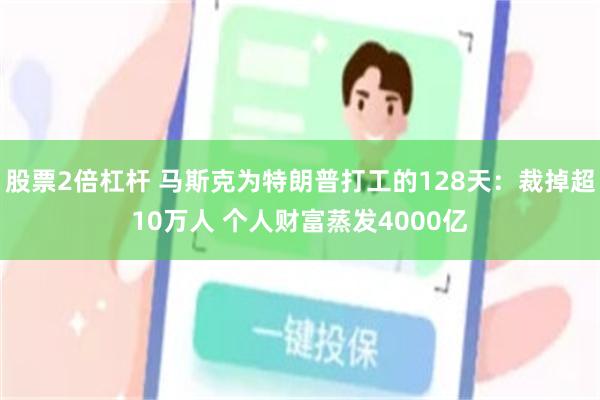 股票2倍杠杆 马斯克为特朗普打工的128天：裁掉超10万人 个人财富蒸发4000亿