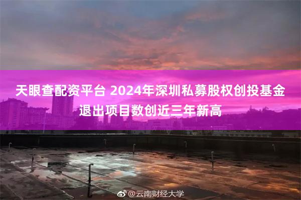 天眼查配资平台 2024年深圳私募股权创投基金退出项目数创近三年新高